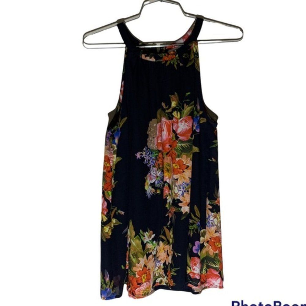 Katherine Barclay floral sleeveless halter top